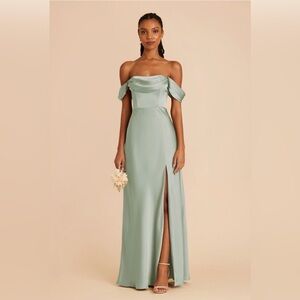Birdy Grey Mia Dress in Matte Satin Sage | XS